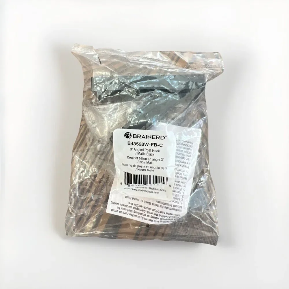 Brainerd 3 Inch Angled Post Hooks pack of 5 Matte Black New ￼
